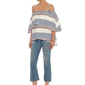 Tanya Taylor Textured Sunset Stripe Ion Top